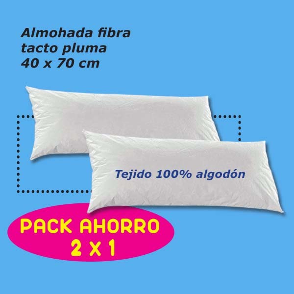 Pack 2x1 Almohada Fibra tacto Pluma...